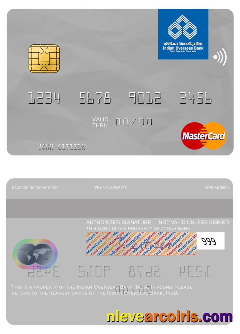 India Indian Overseas Bank mastercard